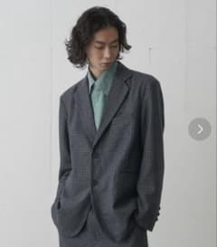 FEKETE 빈티지 라이크 체크 테일러드 재킷