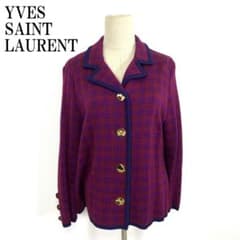 LA8406イブサンローラン テーラードジャケット 赤 青 レーヨン ウール L LA8406イブサンローラン テーラードジャケット 赤 青 レーヨン ウール