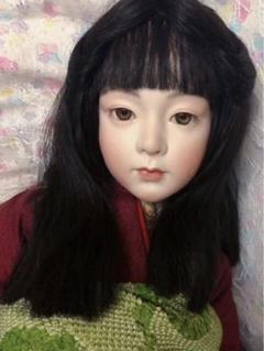 日本人形　創作人形　ビスクドール リボーンドール 抱き人形 希少　市松人形 特大美品 創作人形 三輪輝子作 保証書付き 姫扇 ビスクドール