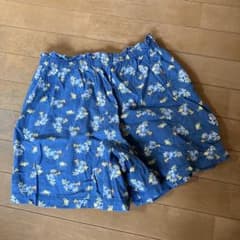 ユニクロ　花柄ハーフパンツ 青　小花　kids 160cmのサムネイル
