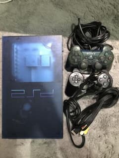 PlayStation2 クリアブルー本体　コントローラーセットのサムネイル