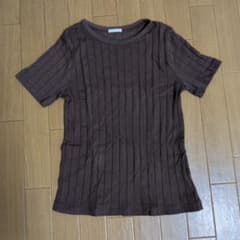 GU ブラウン リブ 半袖 カットソーのサムネイル