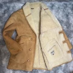SHEARLING ムートンコート ラムスキン 羊革 本革 ボア ブラウン 48のサムネイル