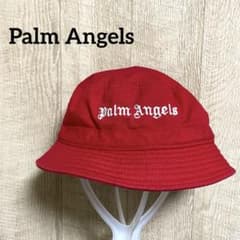 美品 PALM ANGELS バケットハット CLASSIC LOGO Palm Angels ロゴバケットハット 赤 - メルカリ