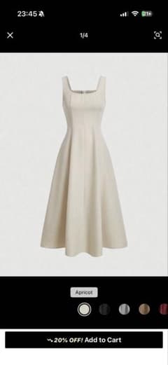 SHEIN MOD ノースリーブ スクエアネック ワンピース Sサイズのサムネイル