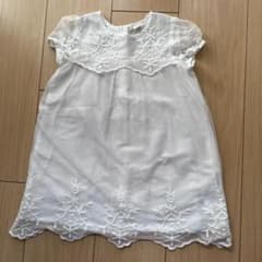 H&M ワンピース ホワイト 刺繍 12-18m｜86cmのサムネイル