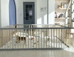 little bot baby ※開閉ドア無し　木製ベビーサークル グレーのサムネイル