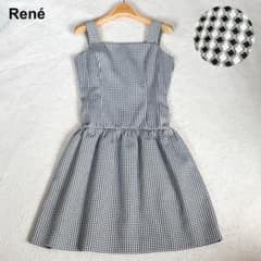 美品✨René ルネ TISSUE社 ジャカード織 ノースリーブワンピース 34