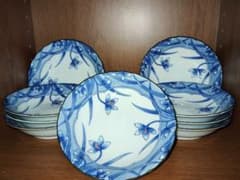 美品】青い花模様の皿セット 9枚セット - メルカリ