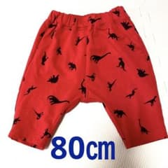【GU】ベビーサマナルパンツ♡80㎝♡レッド♡恐竜柄・ダイナソーのサムネイル