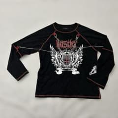 Amilige ロゴプリントチェーン付きロングTシャツ サブカル　パンク　地雷系のサムネイル