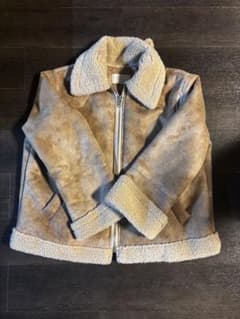 ムートンコート ベージュ フロントジッパー　nugu購入のサムネイル