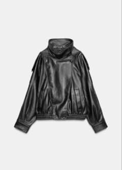 ZARA ブラック フェイクレザージャケット Sのサムネイル