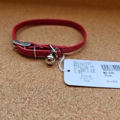 あとむ工房 犬用首輪 25cm レッド 鈴付きのサムネイル