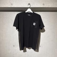 極美品】sacai × カーハート 黒 Tシャツ ポケット 袖ファスナー 2 