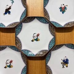 小皿 7枚 骨董陽刻 福光屋 古伊万里 まるかく | Beli pada Mercari