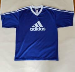 adidas プラクティスシャツ ブルー Lサイズ