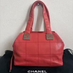 CHANEL キャビアスキン チョコバーハンドバッグ ピンクレッド - メルカリ