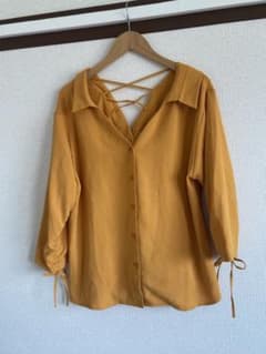 CECIL Mc BEE Mustard Crossback Half-Sleeve Top