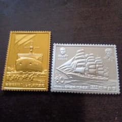 松本徽章工業　純銀金張　金属工芸品　切手形の純銀金張プレート（馬と文化） 松本徽章工業 金属工芸品 切手形の純金張/純銅プレートと純銀プレート