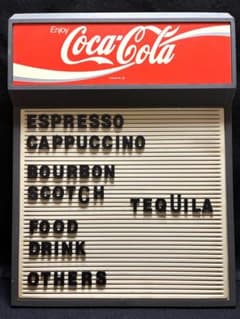 コカコーラ　メニューボード　ビンテージ　昭和レトロ　アメリカンダイナー コカコーラ メニューボード ビンテージ 昭和レトロ アメリカンダイナー