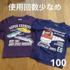 【使用回数少なめ】長袖Tシャツ　トップス　電車　新幹線　100cm  ２枚セットのサムネイル