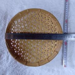 日本真竹製 盛りざる　麻の葉編　 約25.5cmのサムネイル