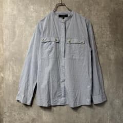 美品】イザベルマラン バンドカラーシャツ ロールアップ 長袖 ブルー 