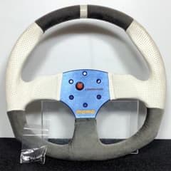 希少 モモ コマンド 初代 カスタム仕様 スエード ホワイトレザー 張替え 希少 モモ コマンド 初代 カスタム仕様 スエード ホワイトレザー