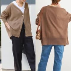 美品 FRAMeWORK カノコ2WAY Back開きカーディガン ブラウン - メルカリ