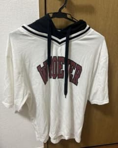 半袖 パーカー ホワイト ブラック ロゴ