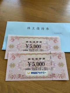 早稲田アカデミー株主優待券1万円分（5,000円×2枚）のサムネイル