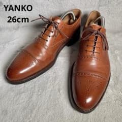 YANKO ヤンコ セミブローグ ブラウンレザー ストレートチップドレス