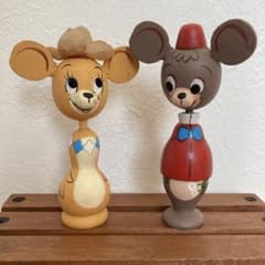 昭和レトロ ディズニーまんがこけし ボンゴ ルルベル ヴィンテージ