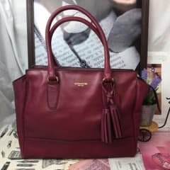 美品 COACH コーチ フリンジ トートバッグ エンジのサムネイル