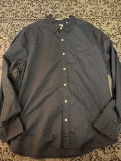 Levi's ドット柄 長袖シャツ ネイビー メンズ XL