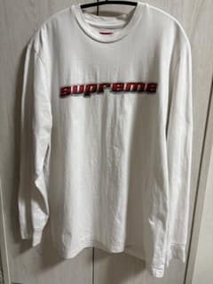 カ*ス様 Supreme ロゴ入り 長袖Tシャツ Lサイズ ホワイト　ステッカーのサムネイル