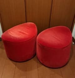 소파 타원형 회전식 스툴 벨루어 스낵 다방 쇼와 레트로 2개 세트