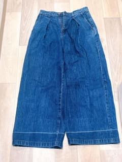 ワイドデニムパンツ インディゴブルーのサムネイル