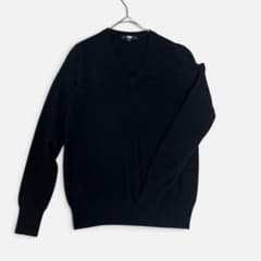 ユニクロ カシミヤ100% Vネック ニット 黒 M