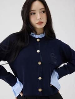 EIMY ISTOIRE Attached collar ニットジャケット - メルカリ