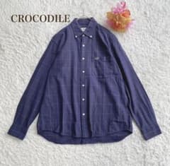 CROCODILE 長袖シャツ チェック ボタンダウン パープルのサムネイル