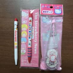サンリオ ハローキティ 修正テープ♡ボールペンセット 訳あり 新品