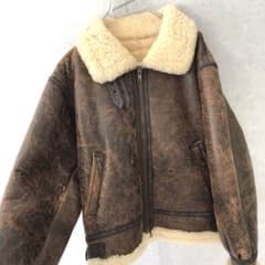 【90s vintage】B-3 フライトジャケット　リアルムートン　本革　古着 90s 本革 B-3 リアルムートン フライトジャケット ヴィンテージ L