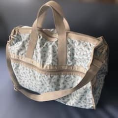 美品】 LeSportsac ラージウィークエンダー ボストンバック 猫柄