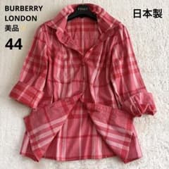 大きいサイズ44✨美品 バーバリーロンドン ノバ メガチェックシャツ 赤