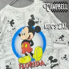 レア2XL☆US輸入90s】ディズニー ミッキー 全面プリントTシャツ - メルカリ