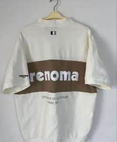 renoma PARIS ゴルフウェア 半袖シャツ ホワイト L モックネック