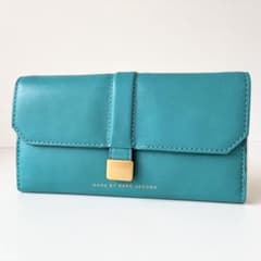 新品】Marc by Marc Jacobs 長財布 三つ折り財布 ターコイズ - メルカリ