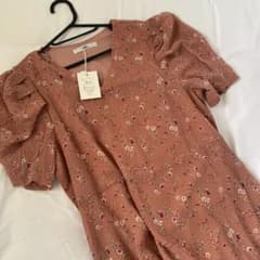 GRL 花柄バックレースアップロングワンピースのサムネイル